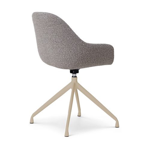 Nolon Nola-Mae draaibare eetkamerstoel bouclé taupe beige onderstel