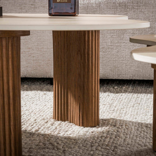 Giga Living Salontafel Ceramo Aperto - Organisch Travertin - Set Van 2