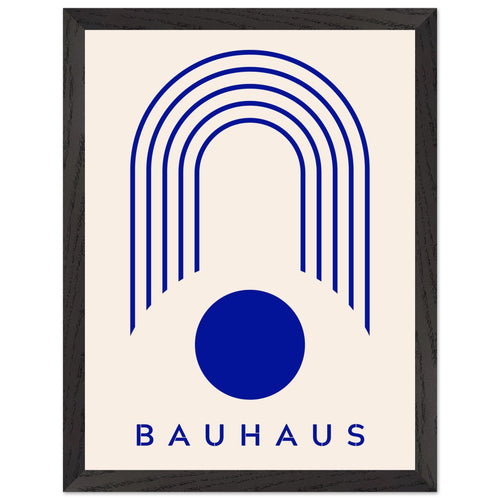 Artfulprints Poster met Lijst Bauhaus - Blue arches   - 30x40 cm - Blauw