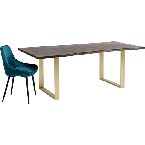 Kare Design Eettafel Harmony 160x80cm walnoot goud - vtwonen shop