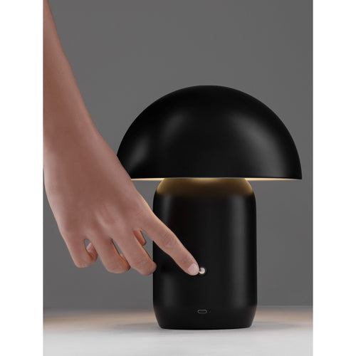 Nova Luce POIS Geïntegreerde LED-tafellamp, matzwart, aanraakgevoelig, dimbaar, 2W 230lm 3000K, USB-aansluiting
