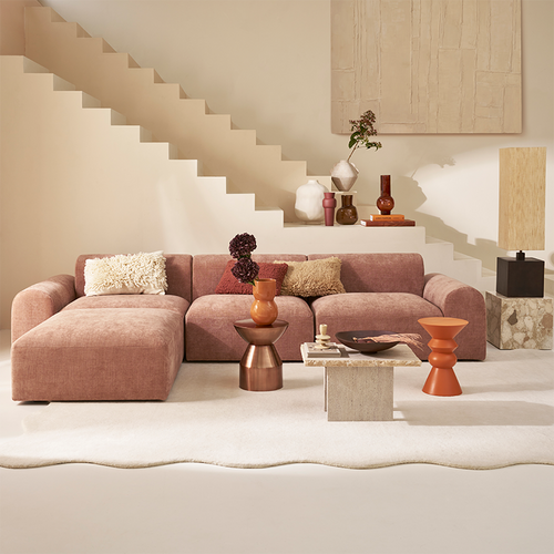 Urban Nature Culture modulaire bank seater Tao hoek links, almond milk - 120 * 100 * 74 CM - vtwonen shop