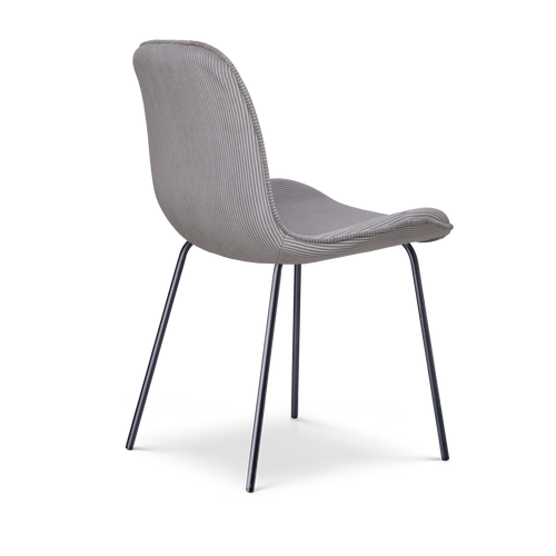 Nolon Nora-Fé Eetkamerstoelen Set van 2 - Rib Warm Grijs Zwarte Poten