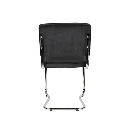 Zuiver Ridge Rib Kink Eetkamerstoelen  Zwart - Set van 2
