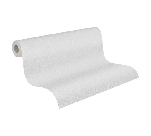 A.S. Création behang effen grijs en wit - 53 cm x 10.05 m - AS-378318