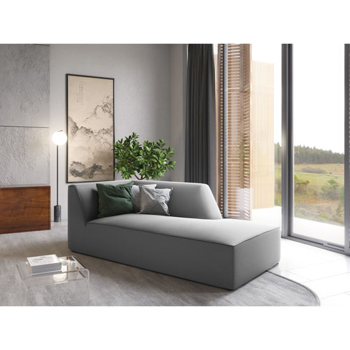 Cosmopolitan Design - Ligstoel rechts Siena flueel grijs - 181x93x69cm