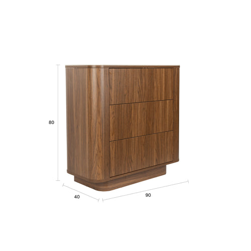 Housecraft Living Almira Ladekast Marmerlook/ Walnootkleur - Bruin