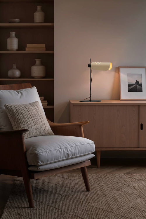 Faro Martinica Bureaulamp Zwart, Beige 1x E27