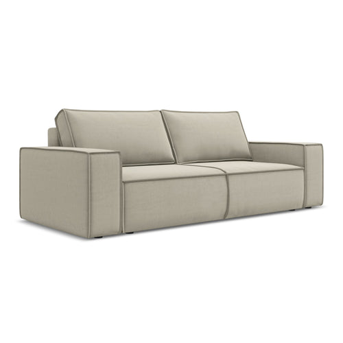 LaMiaSofa 3-zits slaapbank Livorno - velours - parel - 255x105x85