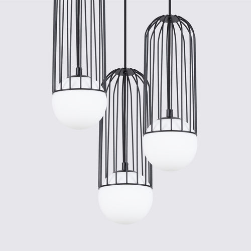 Sollux Lighting Hanglamp BRINA 3P zwart - 34x34x115cm