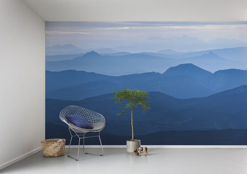 Sanders & Sanders fotobehang bergen landschap blauw - 400 x 250 cm - 611916 - vtwonen shop