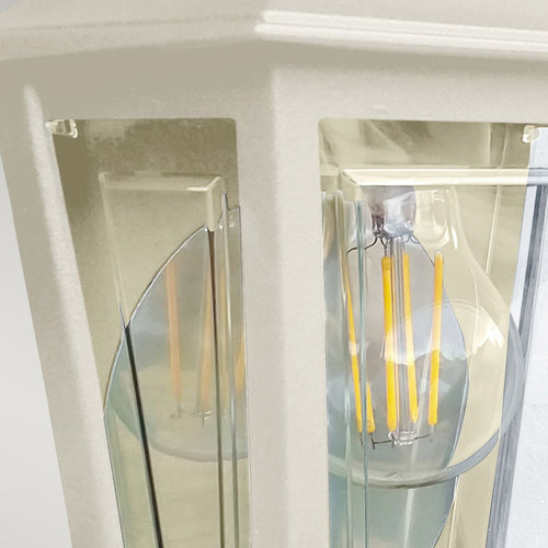 1-flammige, halbe Außenwandlaterne, cremefarben, IP44