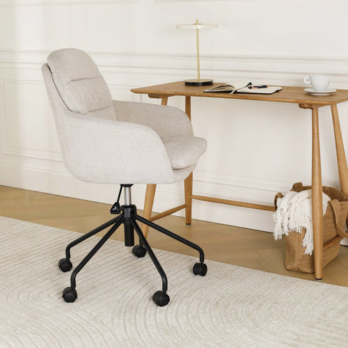 Nolon Nout-Mia Bureaustoel Beige - met Armleuning - Zwart - vtwonen shop