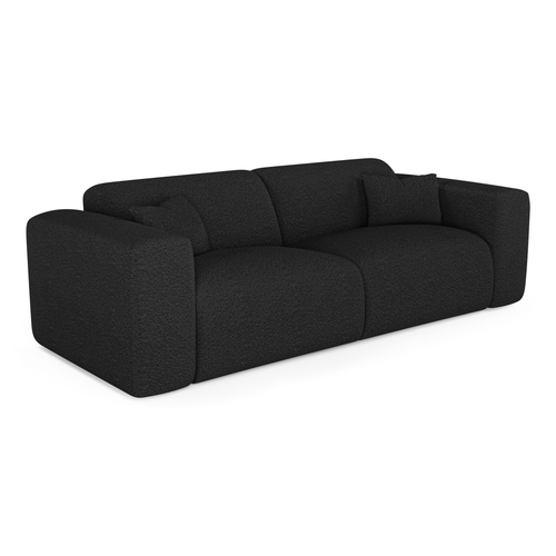Sia Home - Dunlopillo-slaapbank 140 cm MYRA - bouclé-stof donker antraciet 214cm