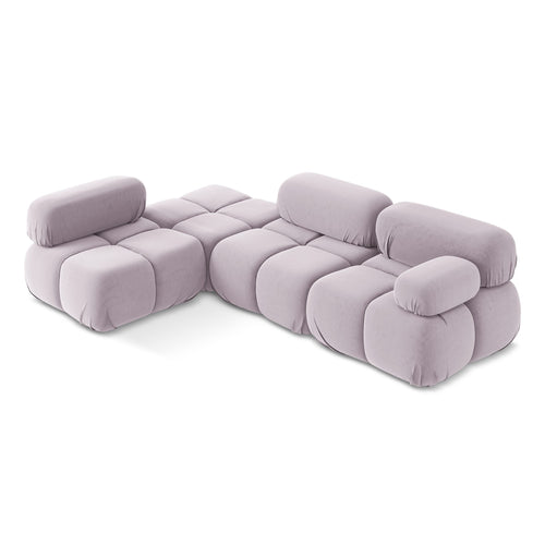 LaMiaSofa hoekbank links Sanremo - velours - lavendel - 285x190x70