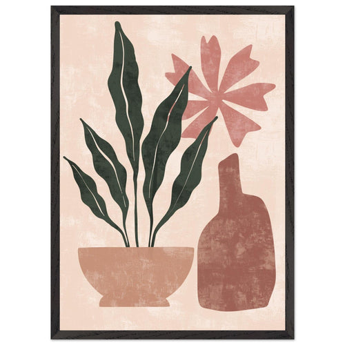 Artfulprints Poster met Lijst Boho – Terracotta greenery   - 50x70 cm - Meerkleurig