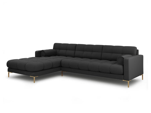 Cosmopolitan Design linker hoekbank Bali 5-zits, structurele stof, donkergrijs - 185x293x75cm