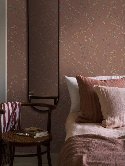 Borastapeter behang veldbloemen terracotta - 53 cm x 10.05 m - 660990 - vtwonen shop