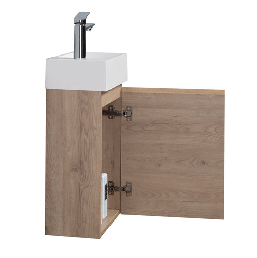 Badplaats Toiletmeubel Angela 40 x 22 cm – Kastanje Eiken – Fonteinmeubel met Wastafel