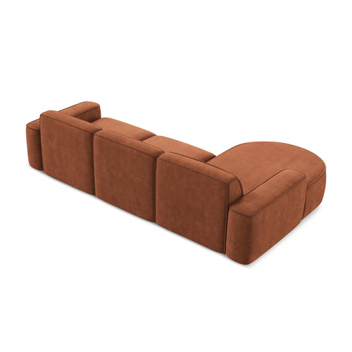 LaMiaSofa hoekbank links Melissa - chenille stof - terracotta - 284x166x70