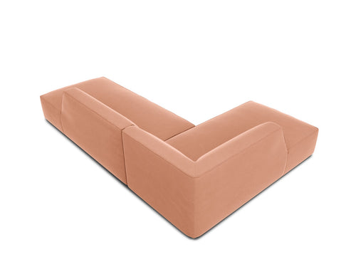 Micadoni linker hoekbank Ruby 4-zits, flueel, roze - 180x273x69cm