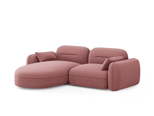 Cosmopolitan Design Modulaire hoekbank links Sydney 3-zits, flueel, zalm - 165x230x70cm