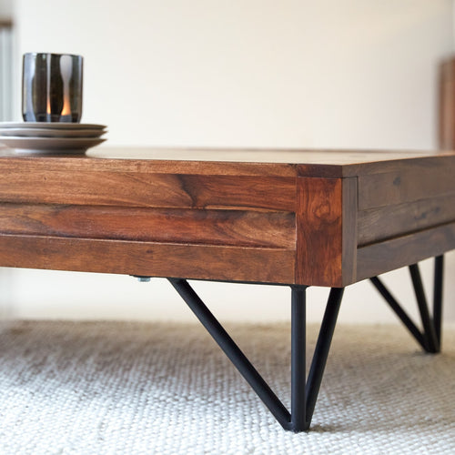Tikamoon Massief palissander salontafel - Donkerbruin