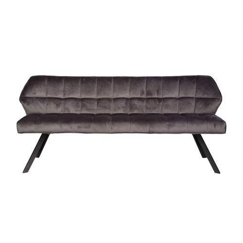 Giga Meubel Eetkamerbank Raster - Antraciet Velvet - 180x59x84cm