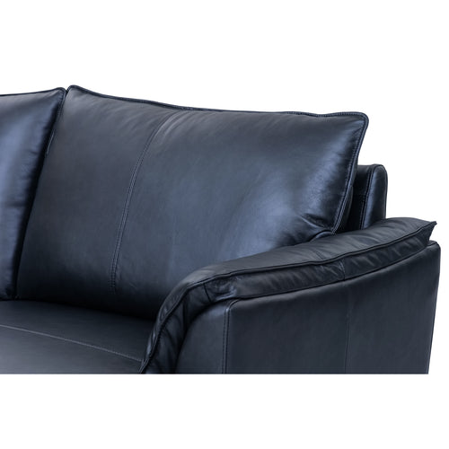 Furnhouse 3-zitsbank Soul - Zwart - Leer - 90x195x88
