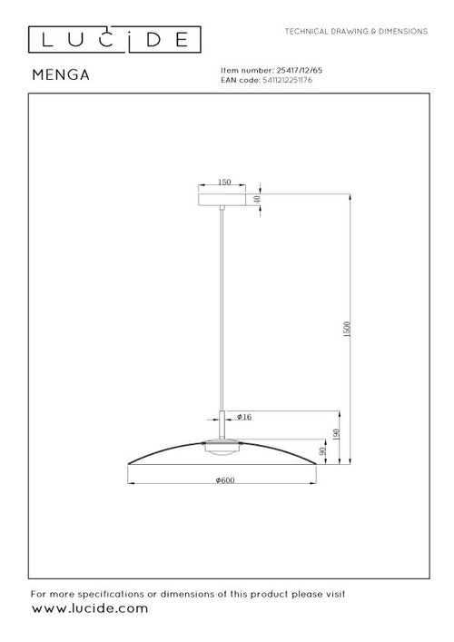 Lucide hanglamp MENGA - Geïntegreerde LED - Fumé - vtwonen shop