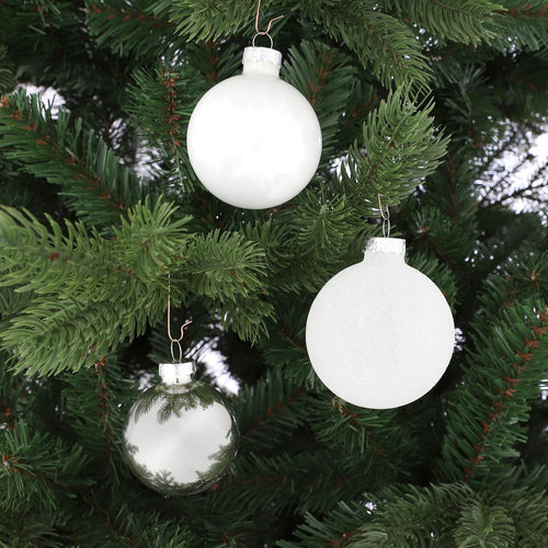 House of Seasons Kerstballen Set - 26 Stuks - Ø7 cm - Glas - Wit