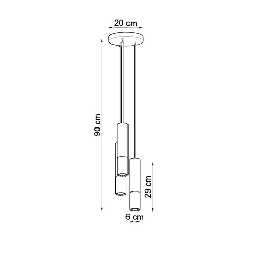 Sollux hanglamp Loopez - 3 lichts - 20  x 90   cm - zwart goud - vtwonen shop