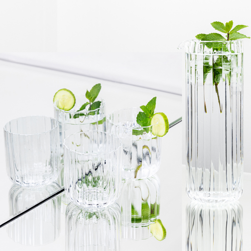 Brut Homeware | Set Gaia | Karaf + 4 Tumbler | helder