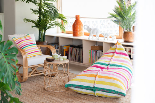 J-Line bijzettafel Golf Patroon - rotan - naturel - set van 2 - vtwonen shop