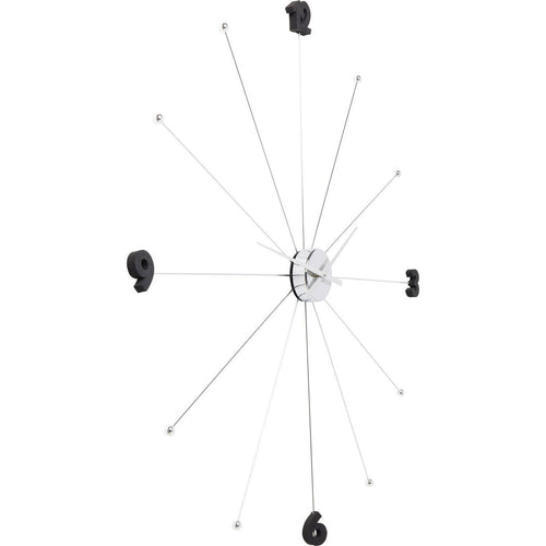 Kare Design Wandklok Umbrella chroom en zwart