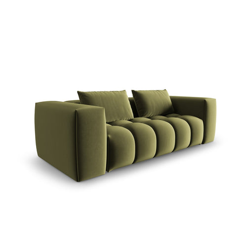 Cosmopolitan Design - Modulaire bank Verona 3-zits, flueel lichtgroen - 85x200x70cm