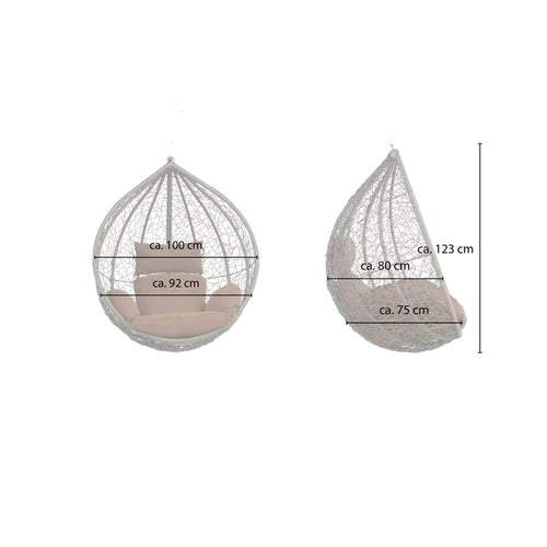 Home Deluxe Hangstoel CIELO bruin wicker + kussen - vtwonen shop