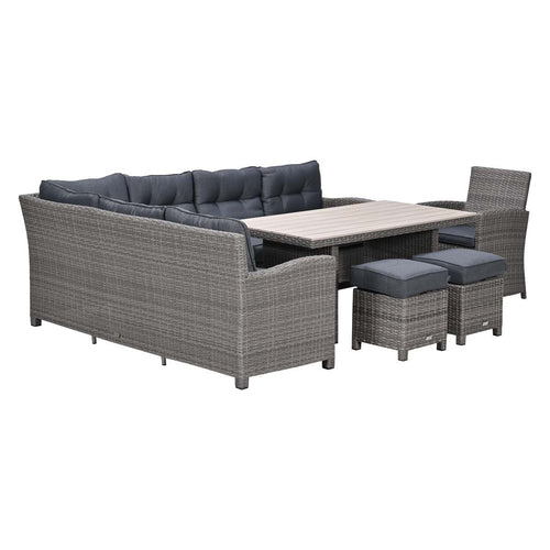 Garden Impressionslounge dining set Jaru 6-delig links - light teak vironwood