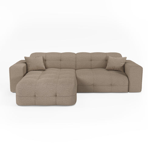 Premium Interiors - Hoekbank links COCOON - bouclé-stof mol 230cm