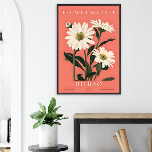Artfulprints Poster Flower market - Bilbao   - 50x70 cm - Roze