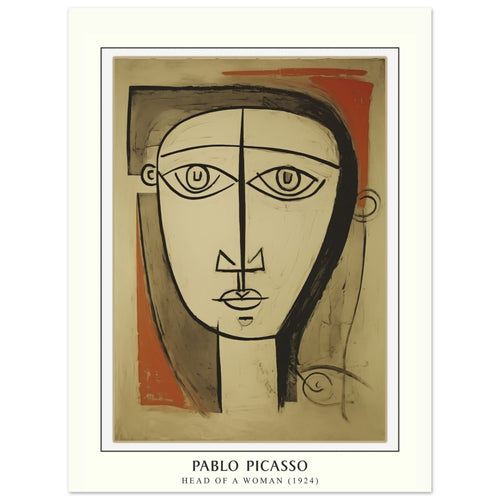 Artfulprints Poster Pablo Picasso - Head of a woman   - 30x40 cm - Bruin