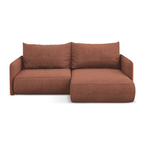 LaMiaSofa hoekbank rechts Palermo - chenille stof - gedempt roze - 207x148x86