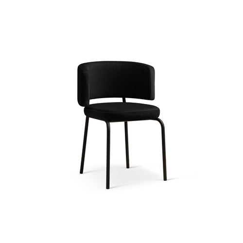 Set van 2 fluwelen stoelen Dora flueel zwart - 57x58x75cm