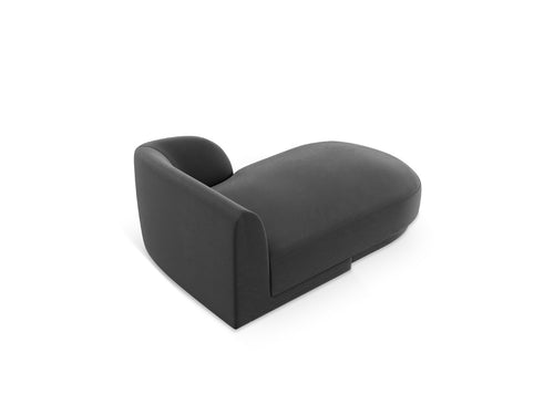 Micadoni rechter chaise longue Miley flueel, grijs - 156x90x70cm