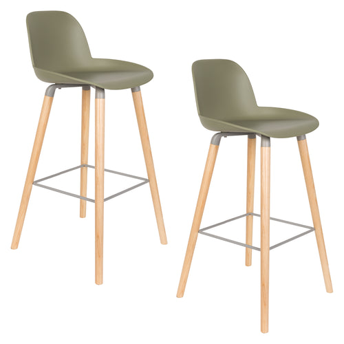 Zuiver Albert Kuip Barkruk 75 cm Groen - Set van 2 - vtwonen shop