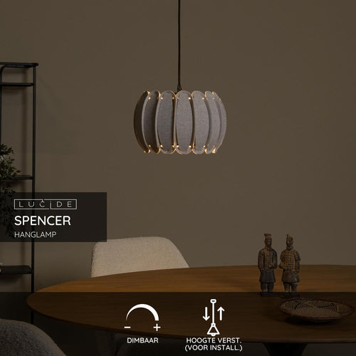 Lucide hanglamp SPENCER - 1xE27 - Grijs - vtwonen shop