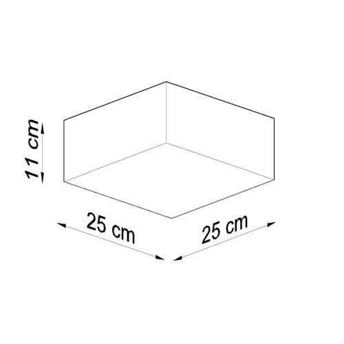 Sollux Lighting Plafondlamp HORUS grijs - 25x25x11cm