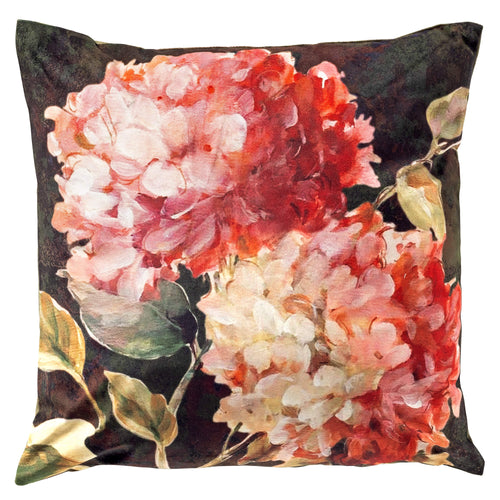 DENISE - sierkussen 45x45 cm - bloemmotief - Cranberry - multicolour