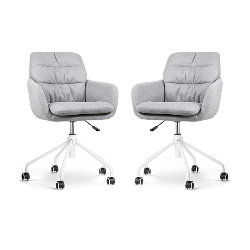 Nolon Nout-Mia Bureaustoelen Set van 2 - Grijs - Wit Onderstel - vtwonen shop