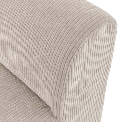 WOOOD eetbank 84 cm rugleuning Mojo Base - Rib - Ecru - 83x84x76